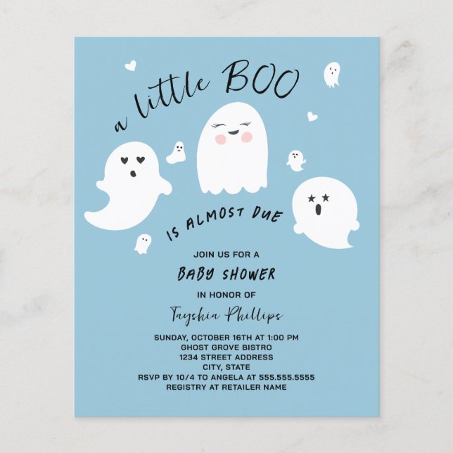 Lámina Little Boo Budget Halloween Boy Baby Shower (Anverso)