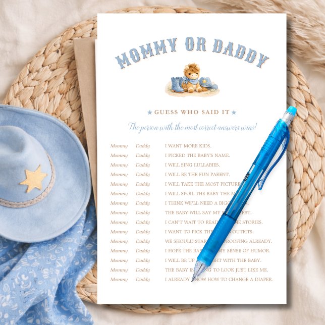 Lámina Little Cowboy Baby Shower Game Guess Who Said It (Subido por el creador)
