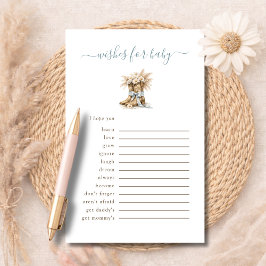 Lámina Little Cowboy Western Wishes For Baby Advice Card