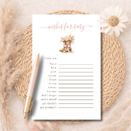 Lámina Little Cowgirl Western Wishes For Baby Advice Card
