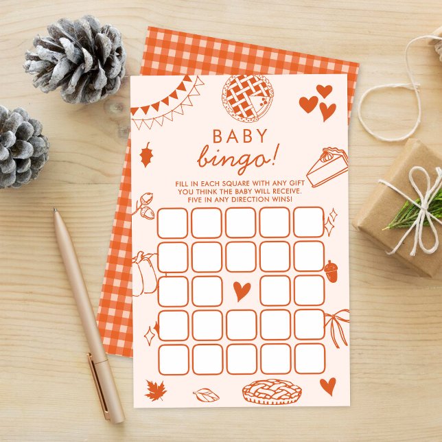 Lámina Little Cutie Pie Fall Baby Shower Bingo Game (Subido por el creador)