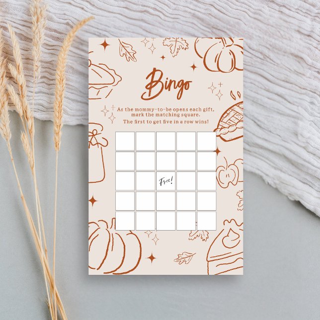 Lámina Little Cutie Pie Fall Baby Shower Bingo Game (Little Cutie Pie Baby Shower Bingo Game)