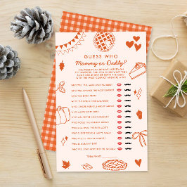 Lámina Little Cutie Pie Fall Baby Shower Guess Who Game