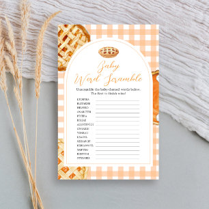 Lámina Little Cutie Pie Gingham Baby Shower Scramble Game
