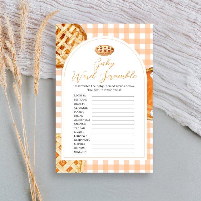 Lámina Little Cutie Pie Gingham Baby Shower Scramble Game (Little Cutie Pie Gingham Baby Shower Game)