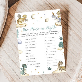Lámina Little Dragon Baby Shower Price is Right Game
