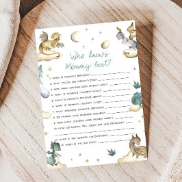 Lámina Little Dragon Baby Shower Who Knows Game