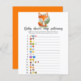 Lámina Little Fox cub - juego de emoji para bebés