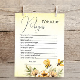 Lámina Little Honey Bee Prayers for Baby Shower Card