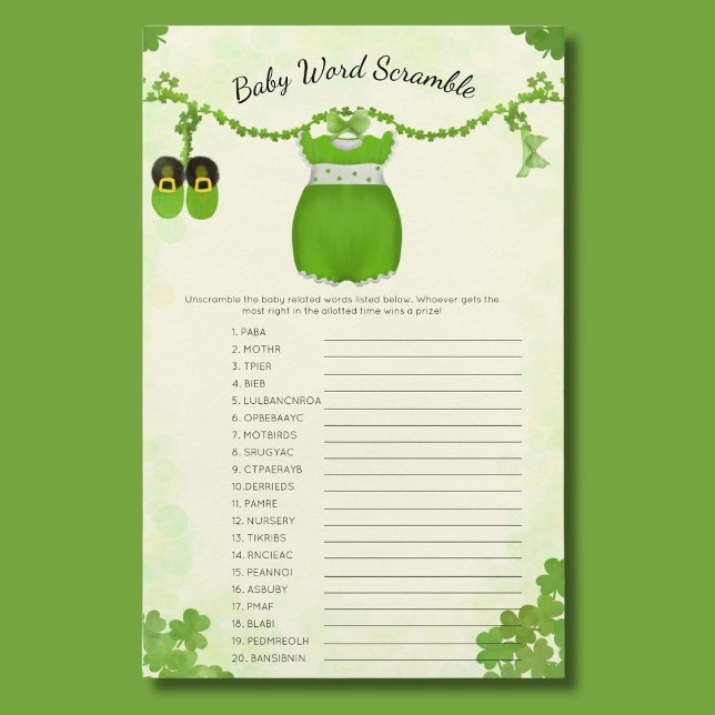 Lámina Little Lucky One Shamrock Baby Word Search (Subido por el creador)