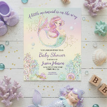 Little Mermaid Watercolor Presupuesto Baby Shower