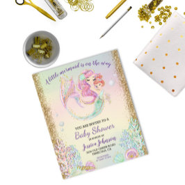 Lámina Little Mermaid Watercolor Presupuesto Baby Shower