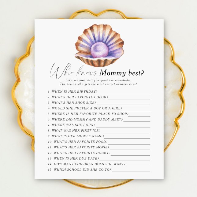 Lámina Little Pearl Shell - Quién conoce a mamá mejor jue (Subido por el creador)