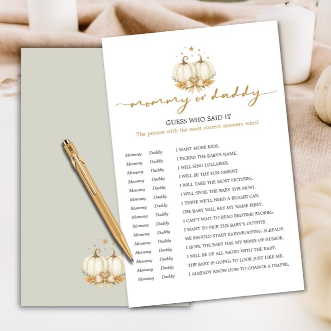 Lámina Little Pumpkins Twin Baby Shower Guess Who Game (Subido por el creador)