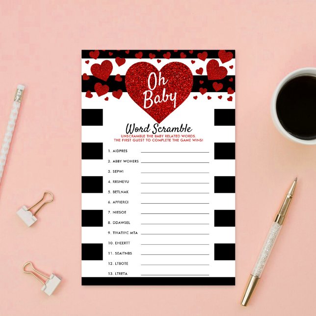 Lámina Little Sweetheart Baby Shower Word Scramble Game (Subido por el creador)