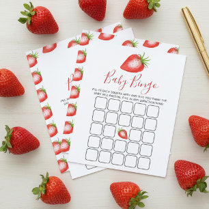 Lámina Little Sweetie Strawberry Baby Shower Bingo