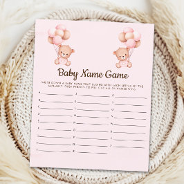 Lámina Little Teddy Bear Baby Girl Shower