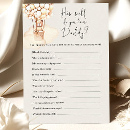 Lámina Llevar el juego de Baby Shower ¿Qué tan bien conoc