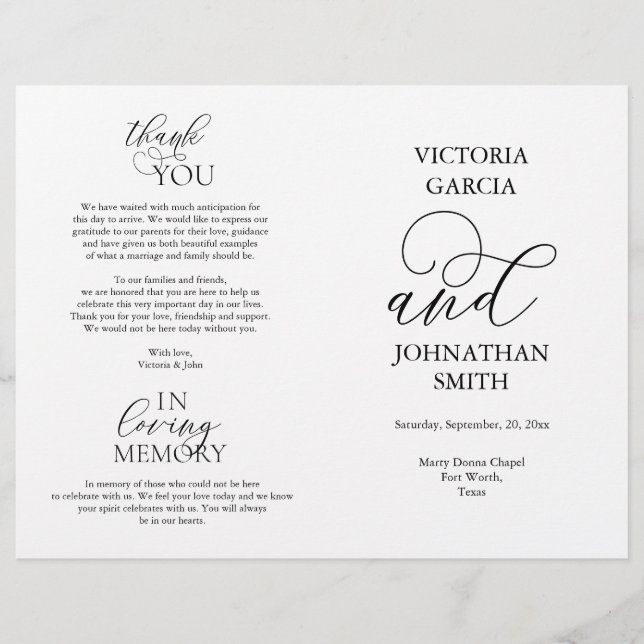 Lámina Lo hacemos, Boda Ceremony Foldable Program (Anverso)