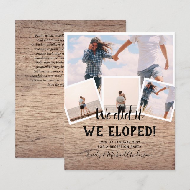 Lámina Lo hicimos ELOPEMENT FOTO Wedding RECEPTION Budget (Anverso / Reverso)