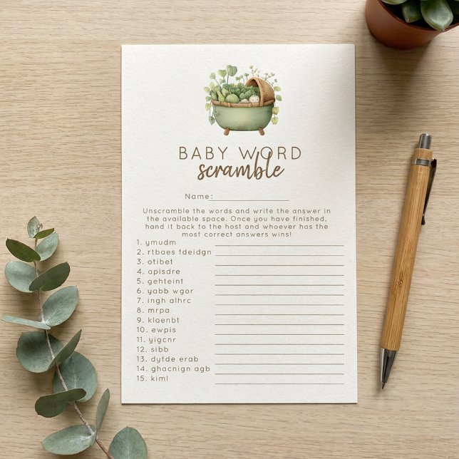 Lámina Locally Grown 'Word Scramble' Baby Shower Game (Subido por el creador)
