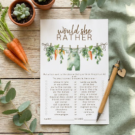 Lámina Locally Grown Would She Rather Baby Shower Game