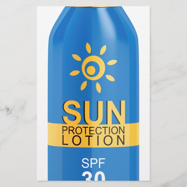 Lámina Loción de pantalla solar en blanco (Anverso)