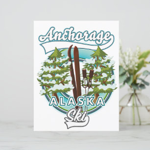 Lámina Logo de Anchorage Alaska Ski