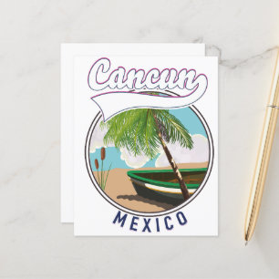 Lámina Logo de viaje de Cancún México Beach