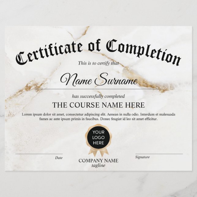 Lámina Logo del curso de certificado de participación (Anverso)