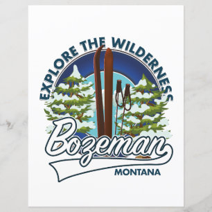 Lámina Logo del poster de esquí Bozeman Montana