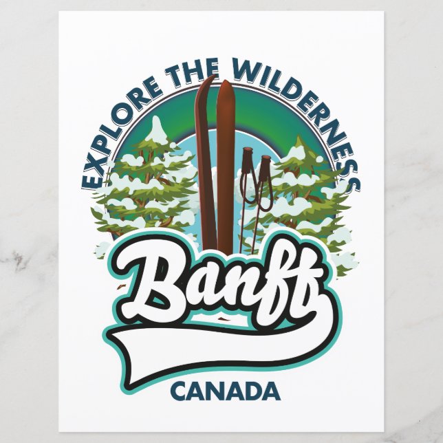 Lámina logotipo de banff canadá para esquiar (Anverso)