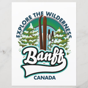 Lámina logotipo de banff canadá para esquiar