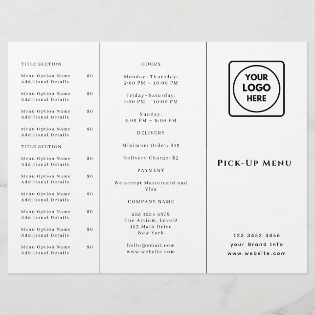 Lámina Logotipo de compra del restaurante | Personalizado (Anverso)