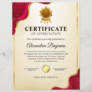 Lámina Logro Apreciado Certificado Azul de Oro