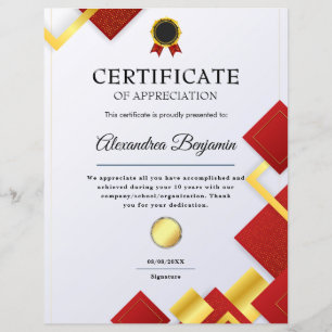 Lámina Logro Apreciado Certificado Azul de Oro