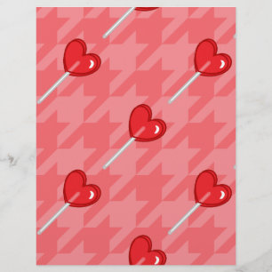 Lámina lollipop de corazón con hongos rosa