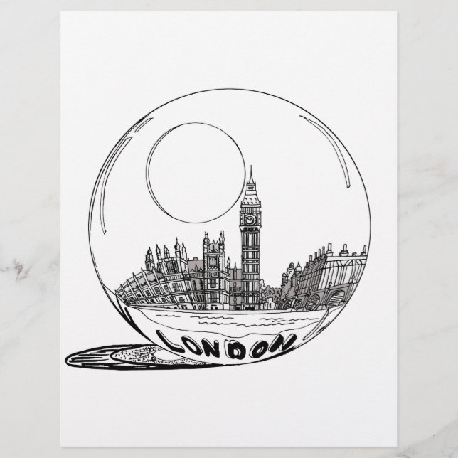 Lámina Londres en una bola de cristal . (Anverso)