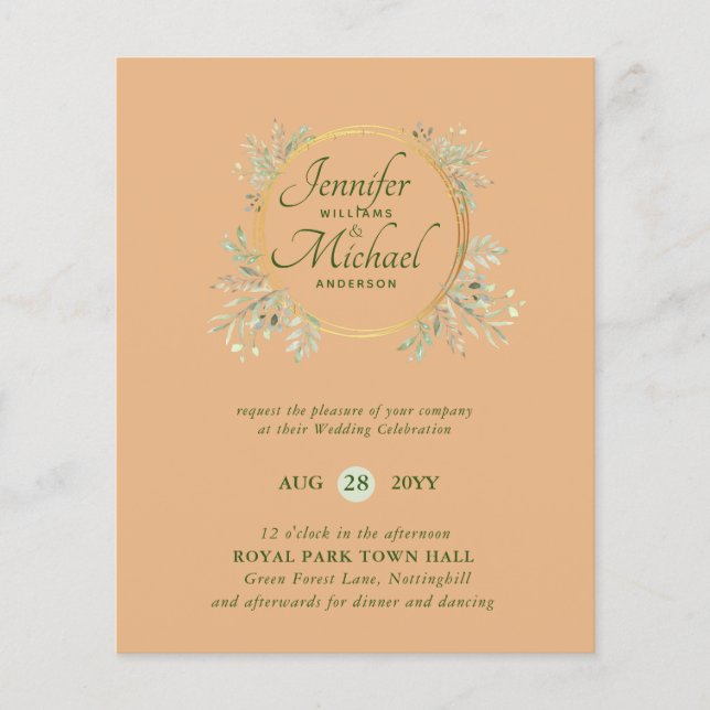 Lámina Los amantes de la naturaleza Boda Foral Greenery R (Anverso)