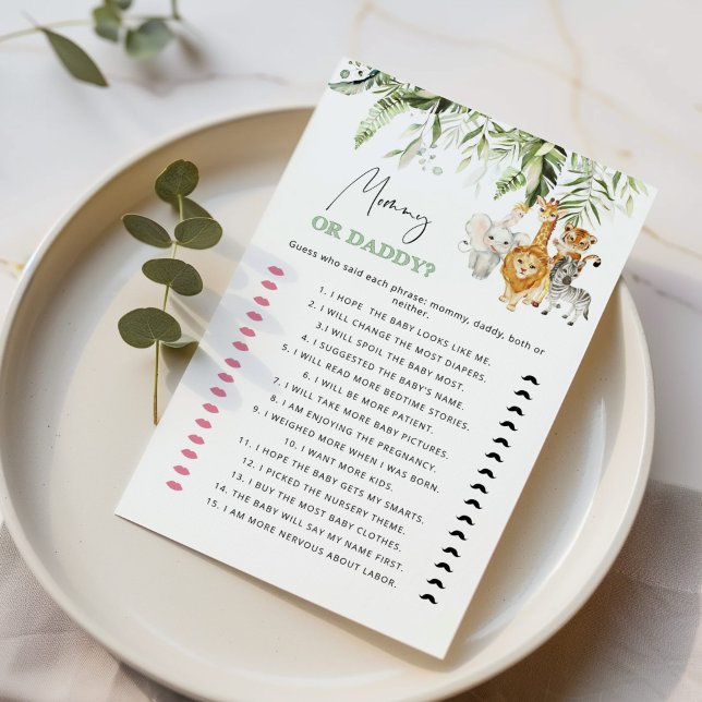 Lámina Los animales de Safari adivinan quién lo dijo mamá (Subido por el creador)