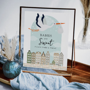 Lámina Los bebes de Baby Shower de Stork Boho son buenos 