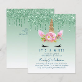 Lámina Los Chicas verdes de Baby Shower unicornio presupu