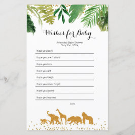 Lámina Los deseos de acuarela de los animales de Safari p