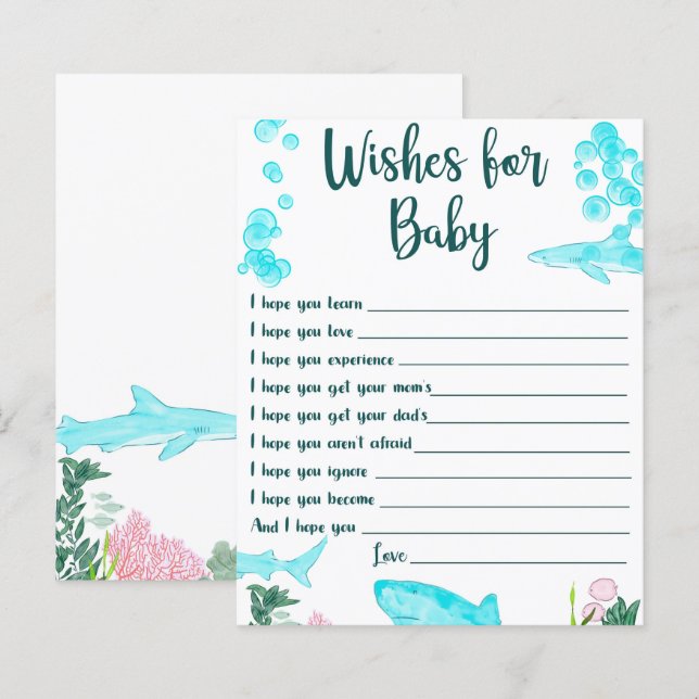 Lámina Los deseos de Baby Shower para el bebé (Anverso / Reverso)