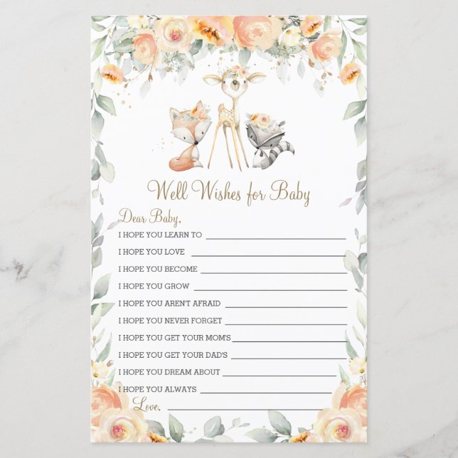 Lámina Los deseos de bienestar de los animales de bosque  (Anverso)