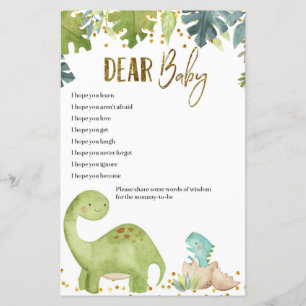 Lámina Los deseos del bebé de los dinosaurios para las ta