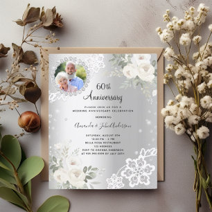 Lámina Los diamantes plateados florales 60ª invitación a
