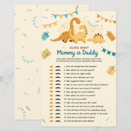 Lámina Los dinosaurios de Baby Shower adivinan quién es m