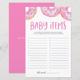 Lámina Los Donuts Rosados Adivinan El Juego De Baby Showe