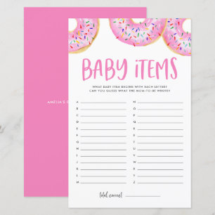 Lámina Los Donuts Rosados Adivinan El Juego De Baby Showe